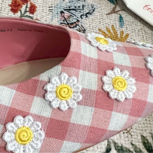 NWT For Love And Lemons X Dolce Vita Lilou Mule in Pink Chalk Gingham Mule - Picture 5 of 11